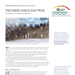 The Green Shock Doctrine – Global Justice Ecology Project